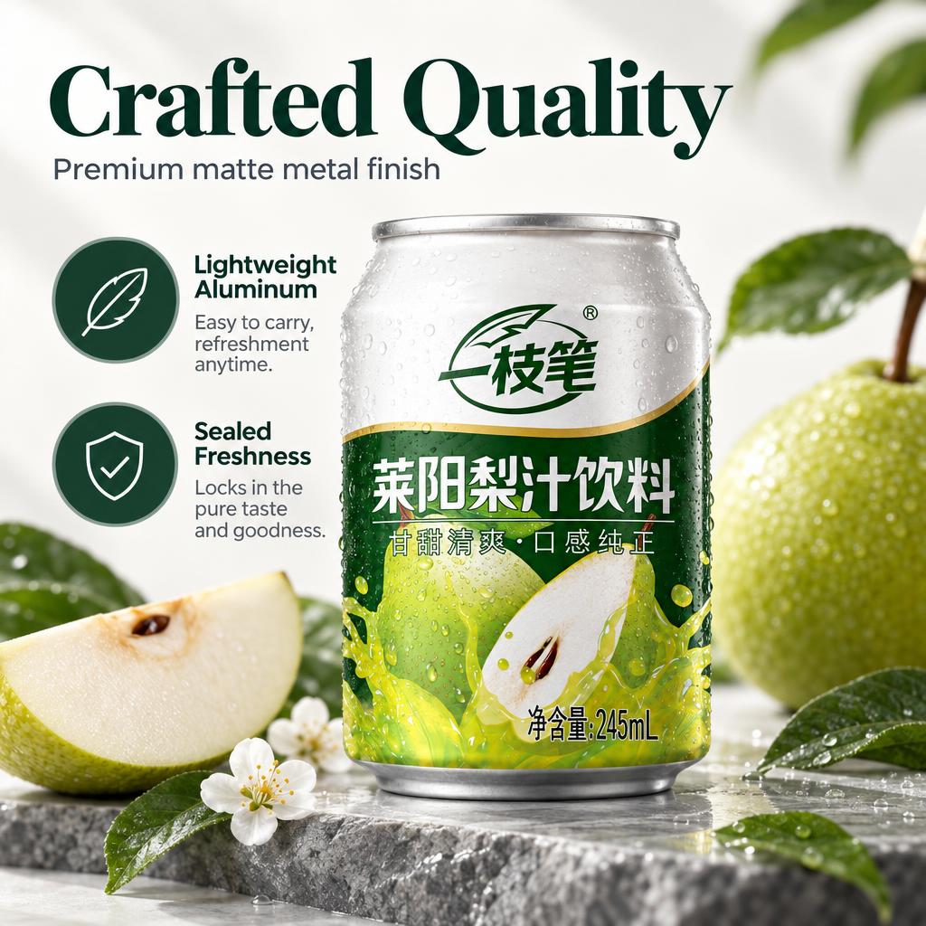 ONE PEN SG Laiyang Pear Juice Beverage 245ml Cans + Mount Fuji Glass Gift Set Bundle Pear Juice 245ml x20 + Mount Fuji Cup Set SG