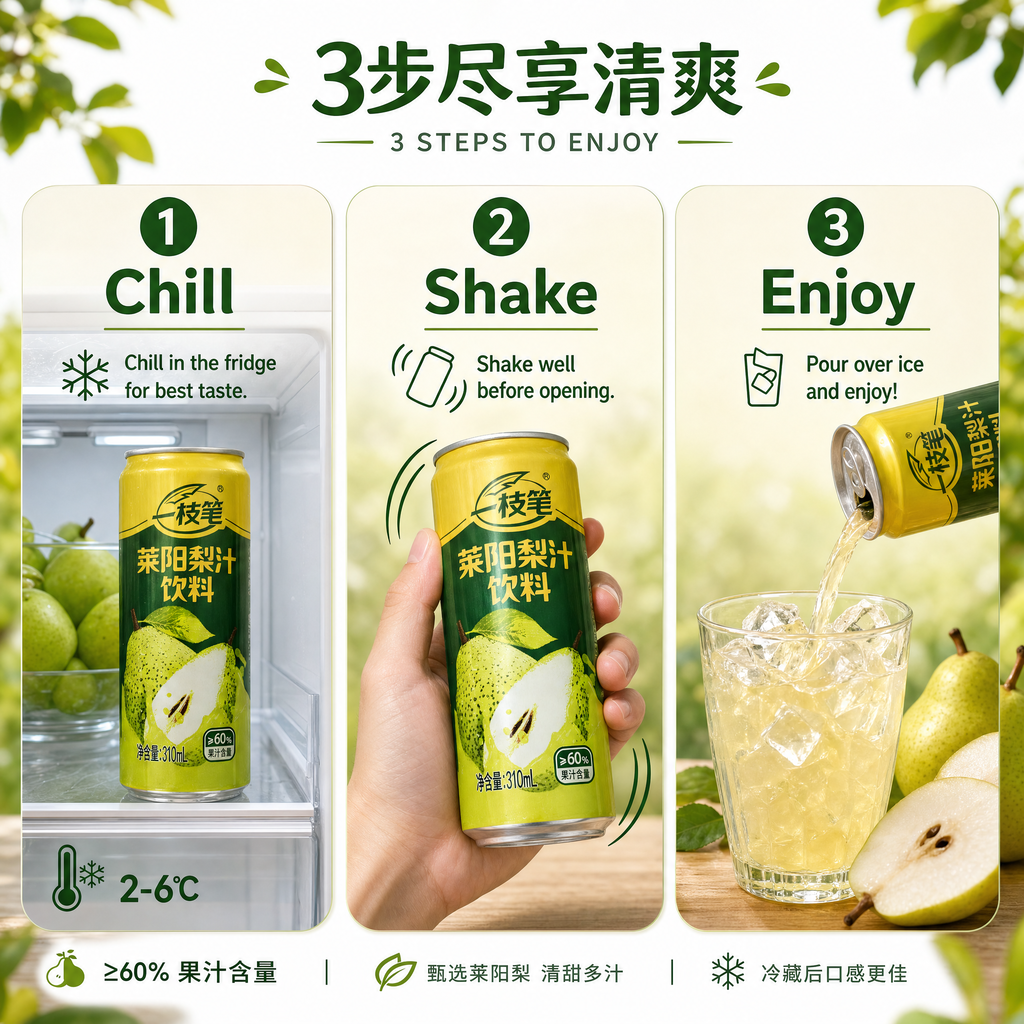 ONE PEN Yizhibi Laiyang Pear Juice Drink 310ml Singapore product image 6