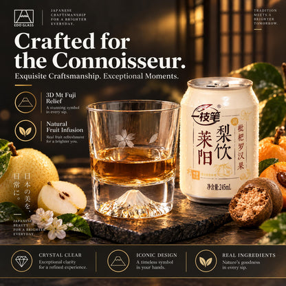 ONE PEN SG Yizhibi Laiyang Pear Drink with Loquat & Monk Fruit + Mount Fuji Glass Gift Set Bundle Loquat Pear Drink 245ml x20 + Mount Fuji Cup Set SG