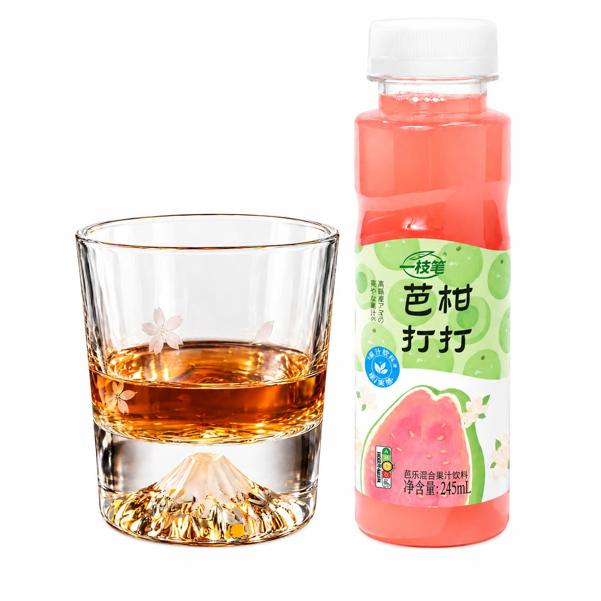 ONE PEN SG Yizhibi NFC Guava Citrus Juice Drink + Mount Fuji Glass Gift Set Bundle NFC Guava Citrus Juice + Mount Fuji Cup Set SG