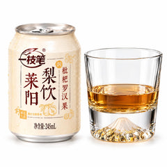 Yizhibi Laiyang Pear Drink with Loquat & Monk Fruit + Mount Fuji Glass Cup with Wooden Gift Box