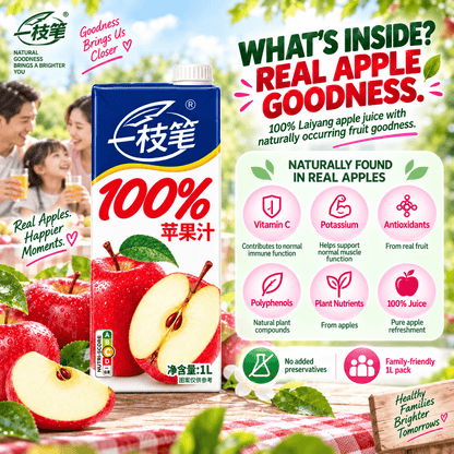 ONE PEN SG Pear Juice Drink & 100% Apple Juice 1L x 2 Pack Combo Singapore - carton detail