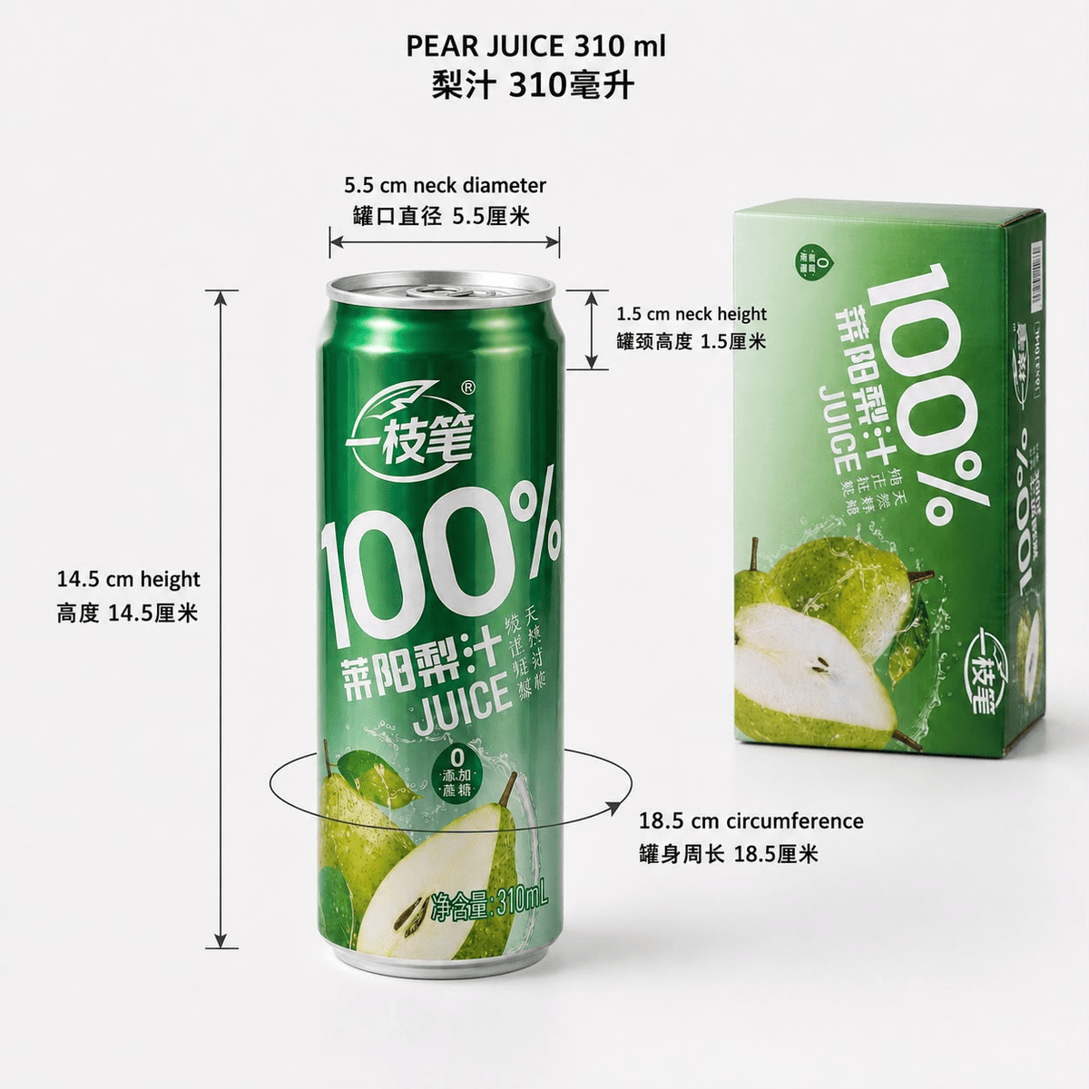 ONE PEN SG Fruit Juice Yizhibi 100% Laiyang Pear Juice 310ml x 16 Cans 6951163601938 Pear Juice 310ml x16 Cans - $49.99 | SG Stock