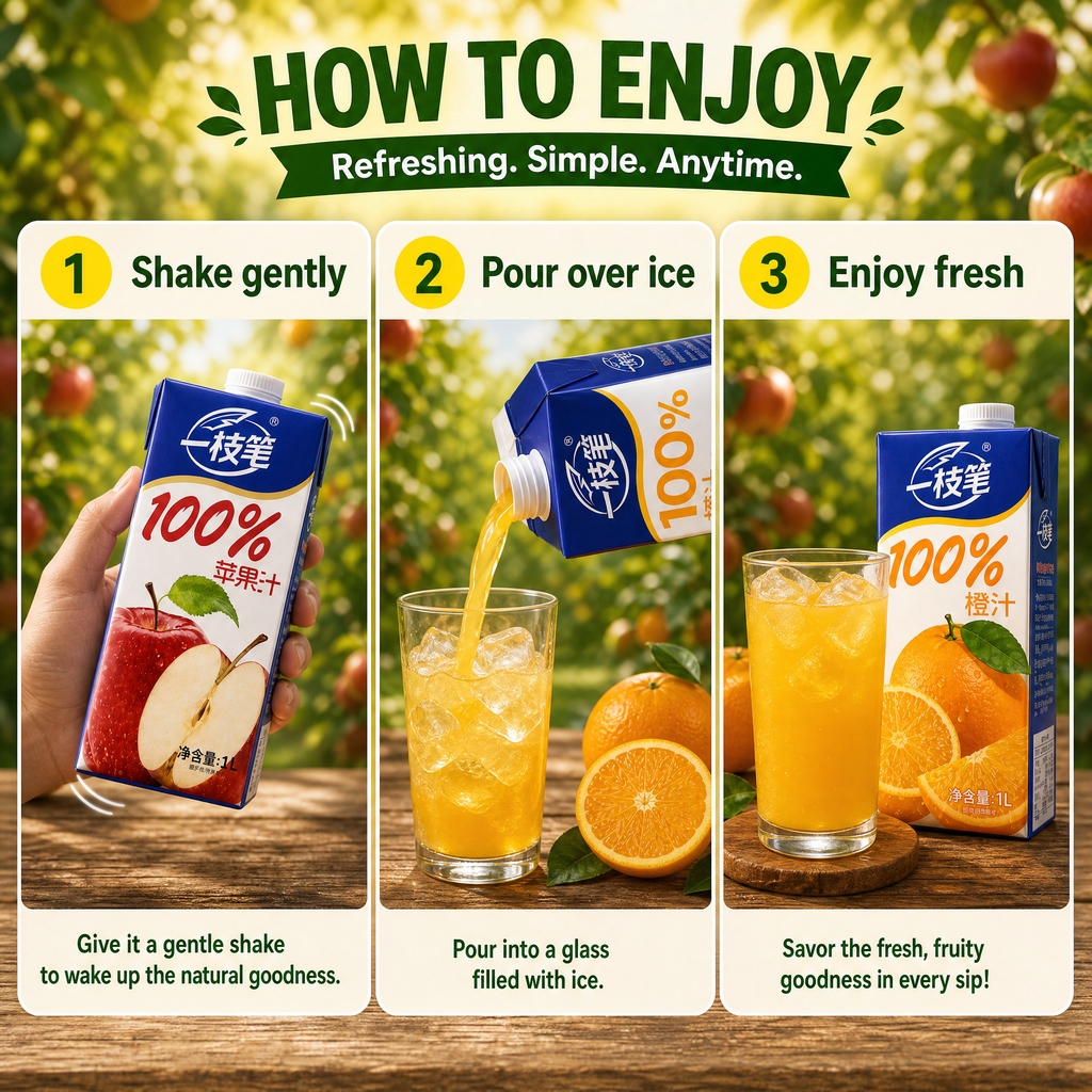 Yizhibi 100% Apple Juice + 100% Orange Juice 1L x 2 Packs (1+1 Combo) Singapore - ONE PEN SG