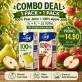 Yizhibi 100% Laiyang Pear Juice + 100% Apple Juice 1L x 2 Packs (1+1 Combo) Singapore - ONE PEN SG