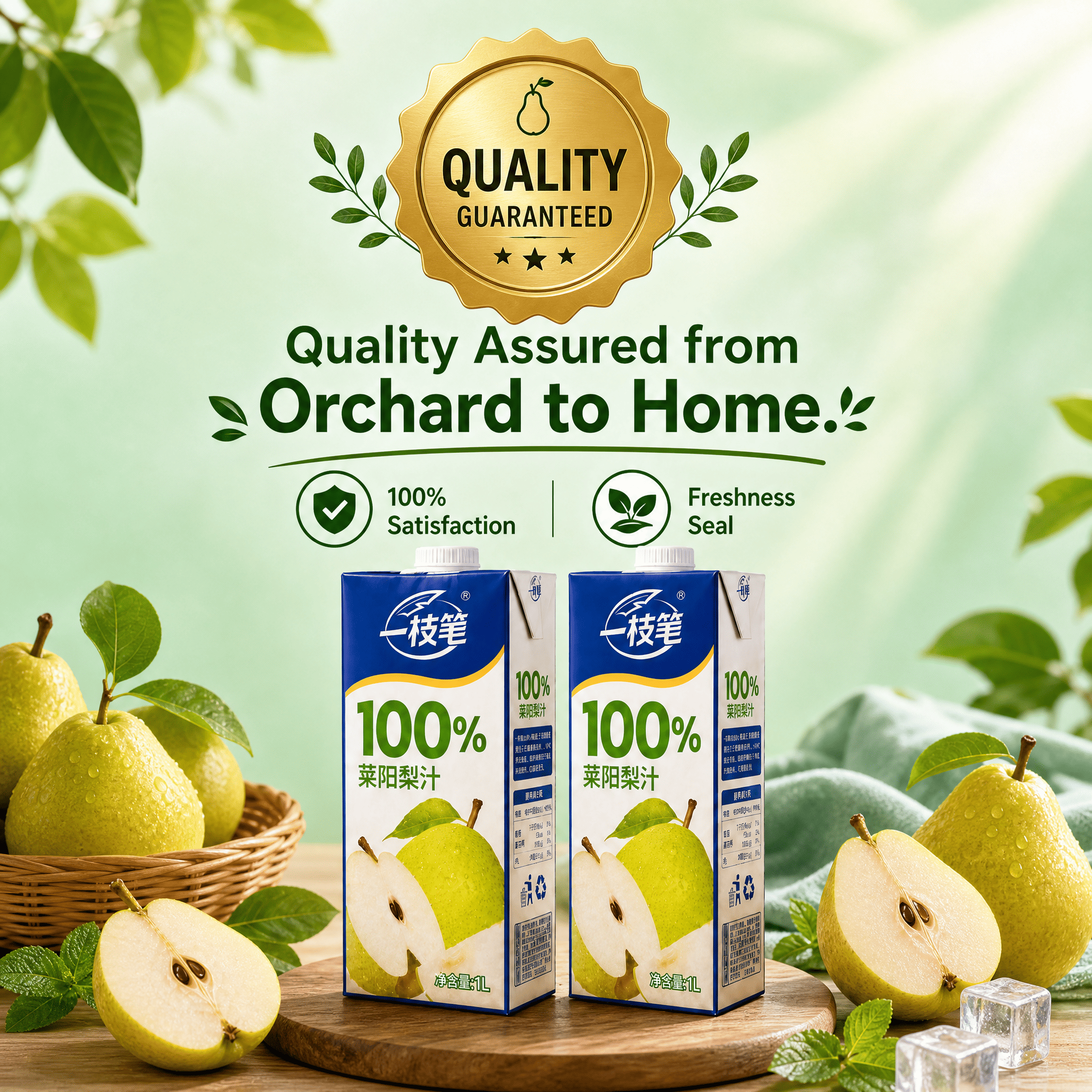 Yizhibi 100% Laiyang Pear Juice 1L x 2 Packs (1+1 Combo) Singapore - ONE PEN SG