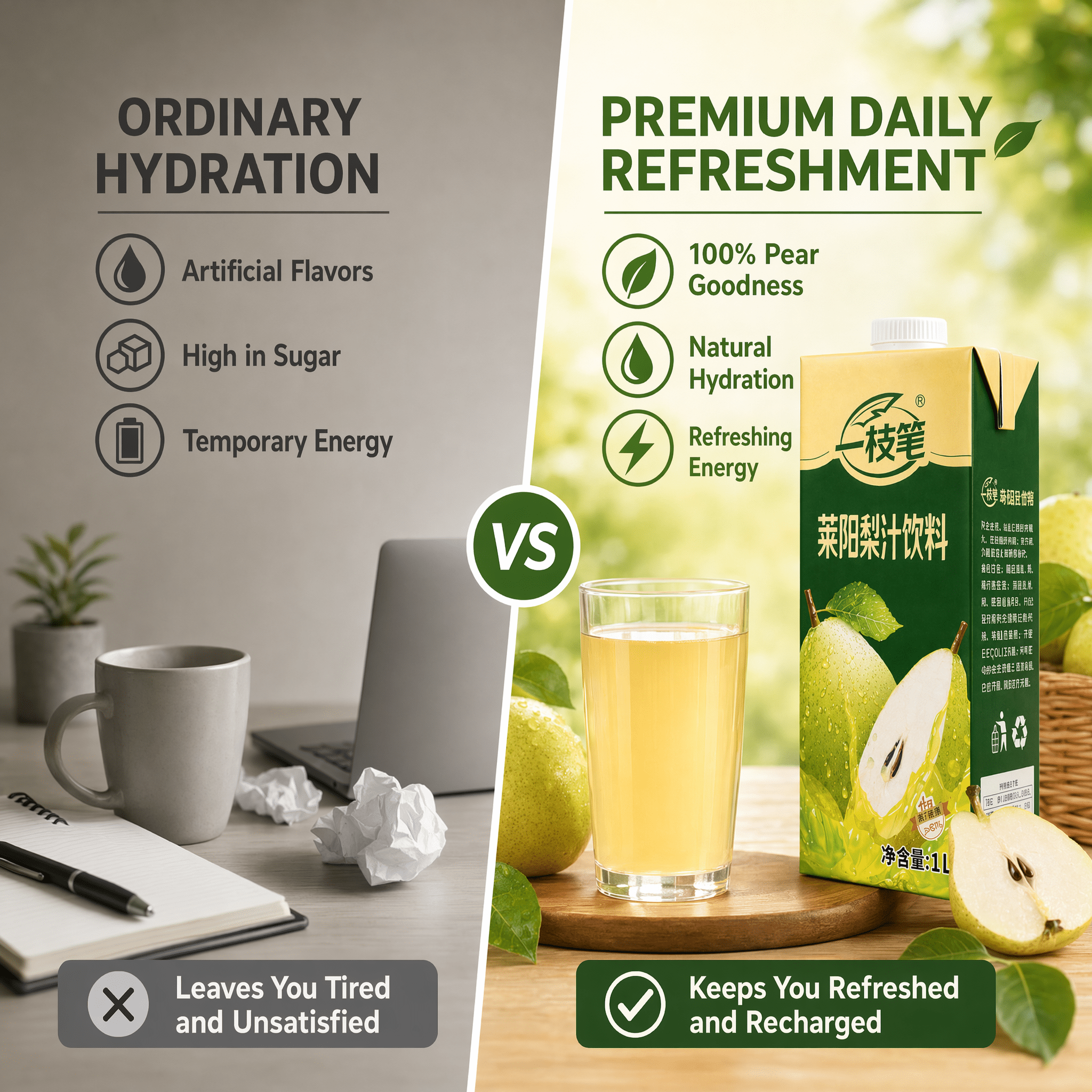 Yizhibi 100% Laiyang Pear Juice + Laiyang Pear Juice Drink 1L x 2 Packs (1+1 Combo) Singapore - ONE PEN SG