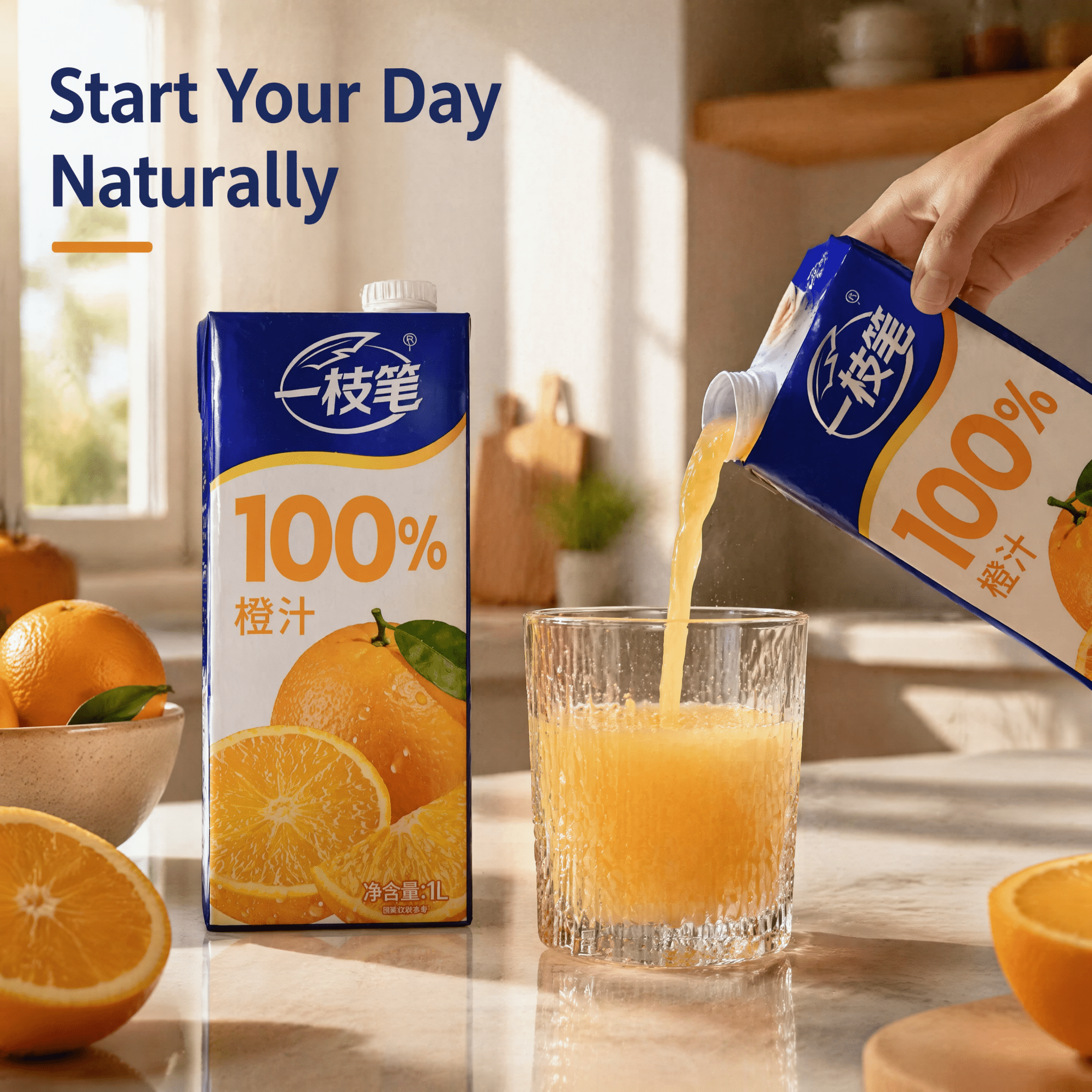 Yizhibi 100% Orange Juice - 1L (一枝笔 100% 橙汁) - ONE PEN SG