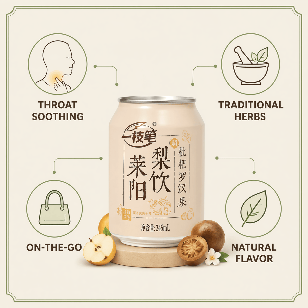 Yizhibi Laiyang Pear Drink with Loquat & Monk Fruit 245ml x 20 Cans - ONE PEN SG