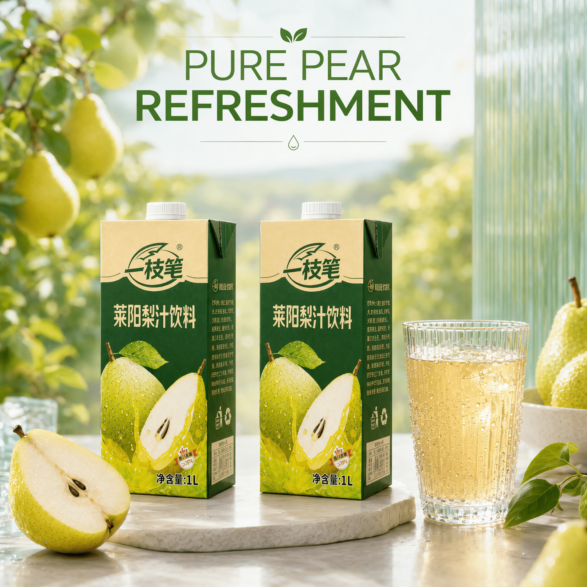 Yizhibi Laiyang Pear Juice Drink 1L x 2 Packs (1+1 Combo) Singapore - ONE PEN SG